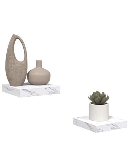 Scaffale da parete 2 pcs Marmo Bianco 23 x 23,5 x 4 cm