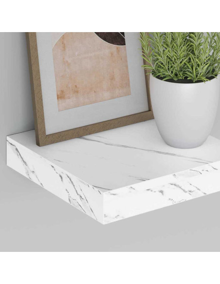 Scaffale da parete 2 pcs Marmo Bianco 23 x 23,5 x 4 cm