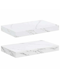 Scaffale da parete 2 pcs Marmo Bianco 40 x 23,5 x 4 cm 2
