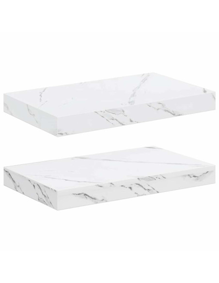 Scaffale da parete 2 pcs Marmo Bianco 40 x 23,5 x 4 cm