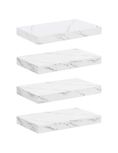 Scaffale da parete 4 pcs Marmo Bianco 40 x 23,5 x 4 cm 2