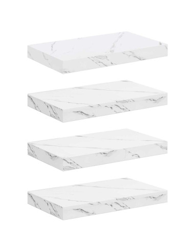 Scaffale da parete 4 pcs Marmo Bianco 40 x 23,5 x 4 cm
