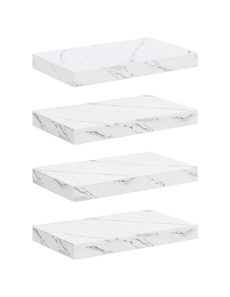 Scaffale da parete 4 pcs Marmo Bianco 40 x 23,5 x 4 cm