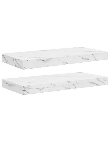 Scaffale da parete 2 pcs Marmo Bianco 50 x 23,5 x 4 cm