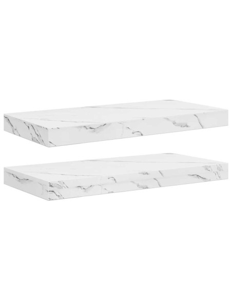 Scaffale da parete 2 pcs Marmo Bianco 50 x 23,5 x 4 cm