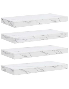 Scaffale da parete 4 pcs Marmo Bianco 50 x 23,5 x 4 cm 2