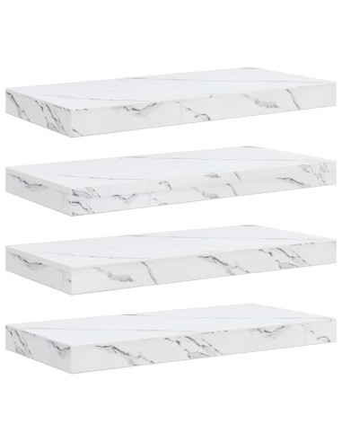 Scaffale da parete 4 pcs Marmo Bianco 50 x 23,5 x 4 cm