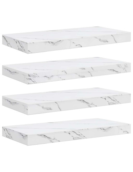 Scaffale da parete 4 pcs Marmo Bianco 50 x 23,5 x 4 cm