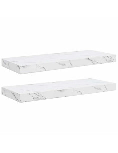 Scaffale da parete 2 pcs Marmo Bianco 60 x 23,5 x 4 cm 2