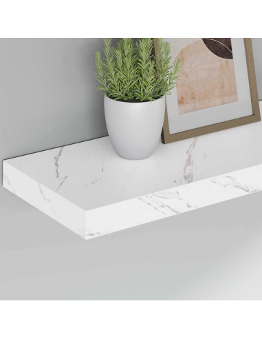 Scaffale da parete 2 pcs Marmo Bianco 60 x 23,5 x 4 cm