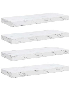 Scaffale da parete 4 pcs Marmo Bianco 50 x 23 x 4 cm 2