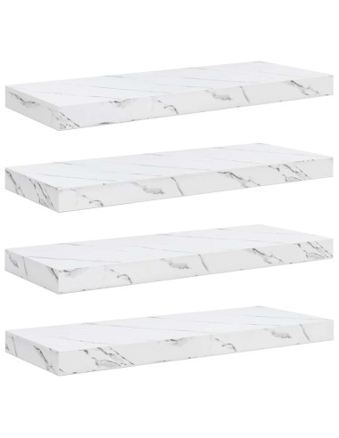 Scaffale da parete 4 pcs Marmo Bianco 50 x 23 x 4 cm
