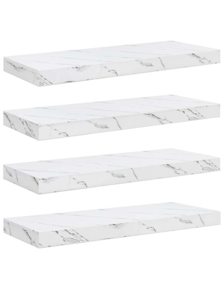 Scaffale da parete 4 pcs Marmo Bianco 50 x 23 x 4 cm