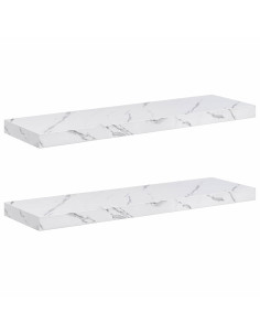 Scaffale da parete 2 pcs Marmo Bianco 80 x 23,5 x 4 cm 2