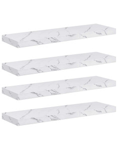 Scaffale da parete 4 pcs Marmo Bianco 80 x 23,5 x 4 cm 2