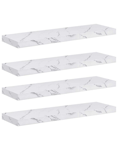 Scaffale da parete 4 pcs Marmo Bianco 80 x 23,5 x 4 cm