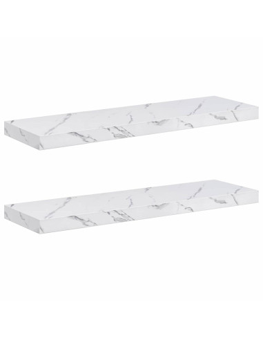Scaffale da parete 2 pcs Marmo Bianco 90 x 23,5 x 4 cm