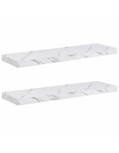 Scaffale da parete 2 pcs Marmo Bianco 90 x 23,5 x 4 cm