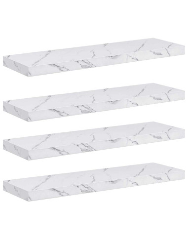 Scaffale da parete 4 pcs Marmo Bianco 90 x 23,5 x 4 cm