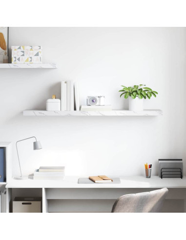Scaffale da parete Marmo Bianco 120 x 23,5 x 4 cm
