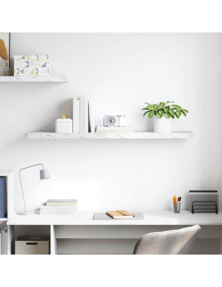 Scaffale da parete Marmo Bianco 120 x 23,5 x 4 cm