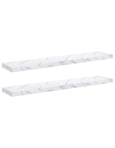 Scaffale da parete 2 pcs Marmo Bianco 120 x 23,5 x 4 cm 2