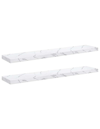 Scaffale da parete 2 pcs Marmo Bianco 120 x 23,5 x 4 cm