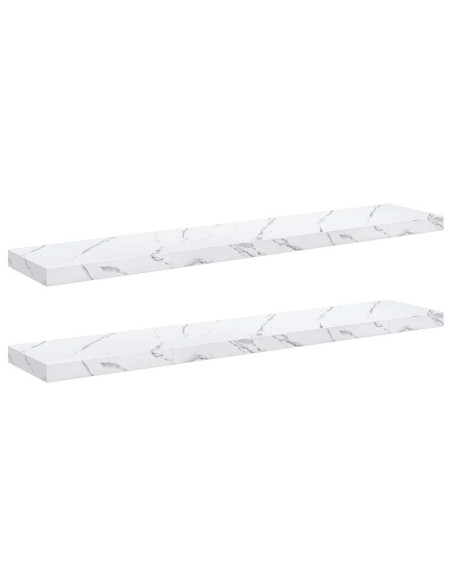 Scaffale da parete 2 pcs Marmo Bianco 120 x 23,5 x 4 cm