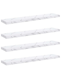 Scaffale da parete 4 pcs Marmo Bianco 120 x 23,5 x 4 cm 2