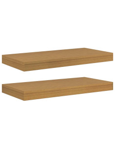 Scaffale da parete 2 pcs Beige 50 x 23 x 4 cm Legno multistrato 2