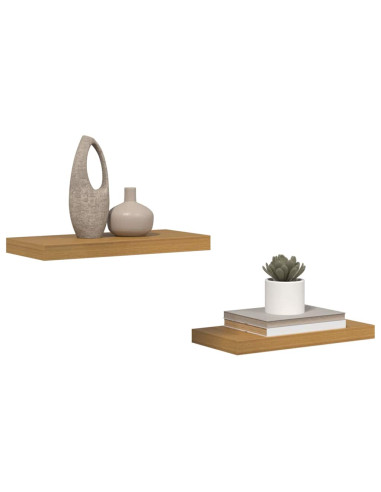 Scaffale da parete 2 pcs Beige 50 x 23 x 4 cm Legno multistrato