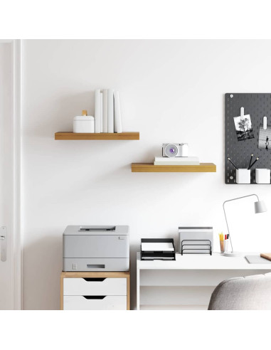 Scaffale da parete 2 pcs Beige 50 x 23 x 4 cm Legno multistrato