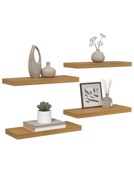 Scaffale da parete 4 pcs Beige 50 x 23 x 4 cm Legno multistrato