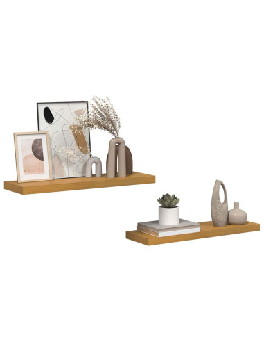 Scaffale da parete 2 pcs Beige 90 x 23,5 x 4 cm