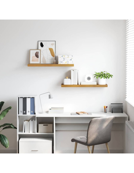 Scaffale da parete 2 pcs Beige 90 x 23,5 x 4 cm