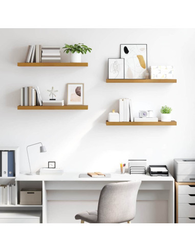 Scaffale da parete 4 pcs Beige 90 x 23,5 x 4 cm
