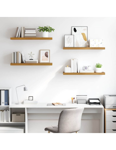 Scaffale da parete 4 pcs Beige 90 x 23,5 x 4 cm
