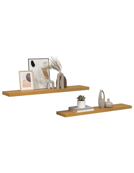 Scaffale da parete 2 pcs Beige 120 x 23,5 x 4 cm