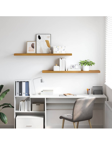 Scaffale da parete 2 pcs Beige 120 x 23,5 x 4 cm