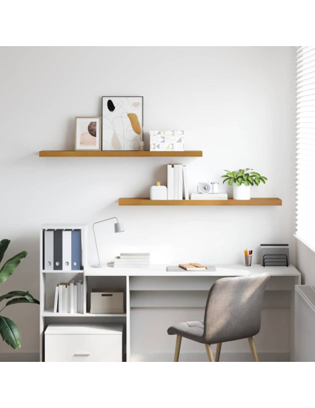 Scaffale da parete 2 pcs Beige 120 x 23,5 x 4 cm