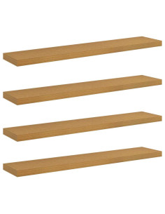 Scaffale da parete 4 pcs Beige 120 x 23,5 x 4 cm 2