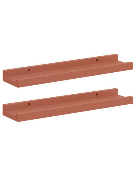 Scaffale da parete 2 pcs Rosso 40 x 9 x 3 cm Legno multistrato