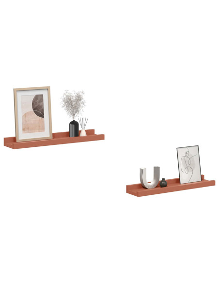 Scaffale da parete 2 pcs Rosso 40 x 9 x 3 cm Legno multistrato