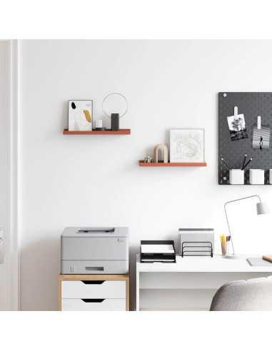 Scaffale da parete 2 pcs Rosso 40 x 9 x 3 cm Legno multistrato