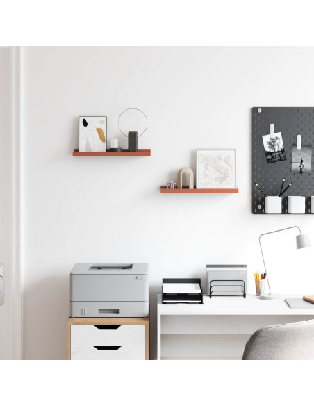 Scaffale da parete 2 pcs Rosso 40 x 9 x 3 cm Legno multistrato