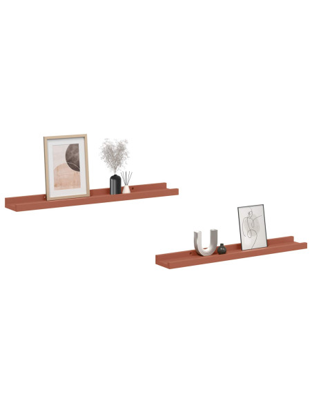Scaffale da parete 2 pcs Rosso 60 x 9 x 3 cm Legno multistrato