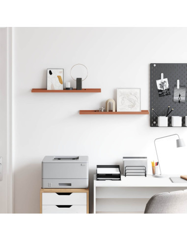 Scaffale da parete 2 pcs Rosso 60 x 9 x 3 cm Legno multistrato