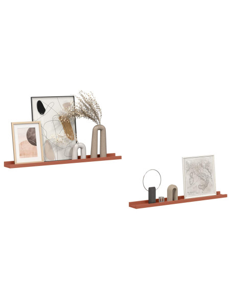 Scaffale da parete 2 pcs Rosso 80 x 9 x 3 cm Legno multistrato
