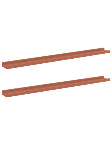 Scaffale da parete 2 pcs Rosso 100 x 9 x 3 cm Legno multistrato