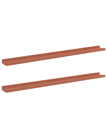 Scaffale da parete 2 pcs Rosso 100 x 9 x 3 cm Legno multistrato